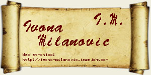 Ivona Milanović vizit kartica